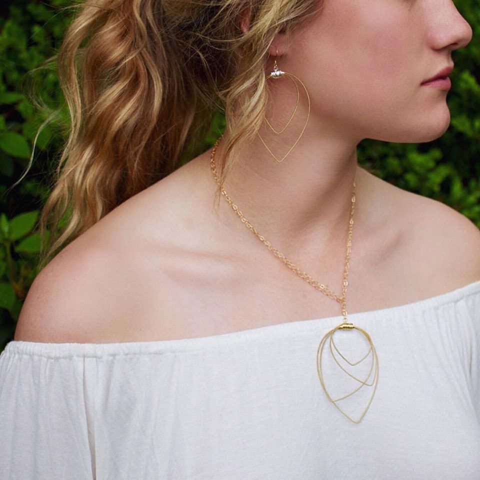Backstage Pass Necklace- Made with Recycled Guitar String- Choose Gold or Mixed metal- ReStrung Jewelry- Long Necklace- Gold Necklace