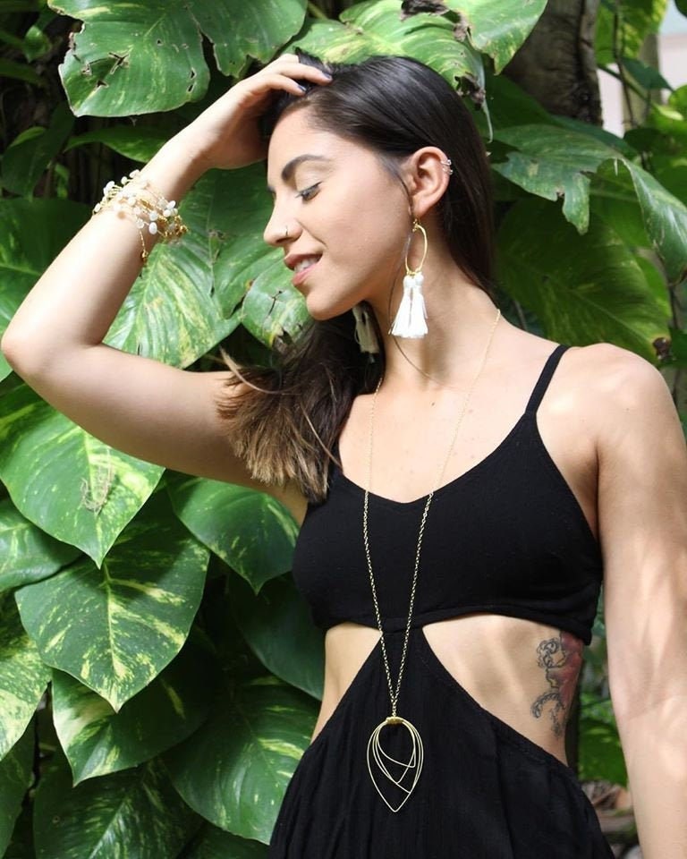 Backstage Pass Necklace- Made with Recycled Guitar String- Choose Gold or Mixed metal- ReStrung Jewelry- Long Necklace- Gold Necklace