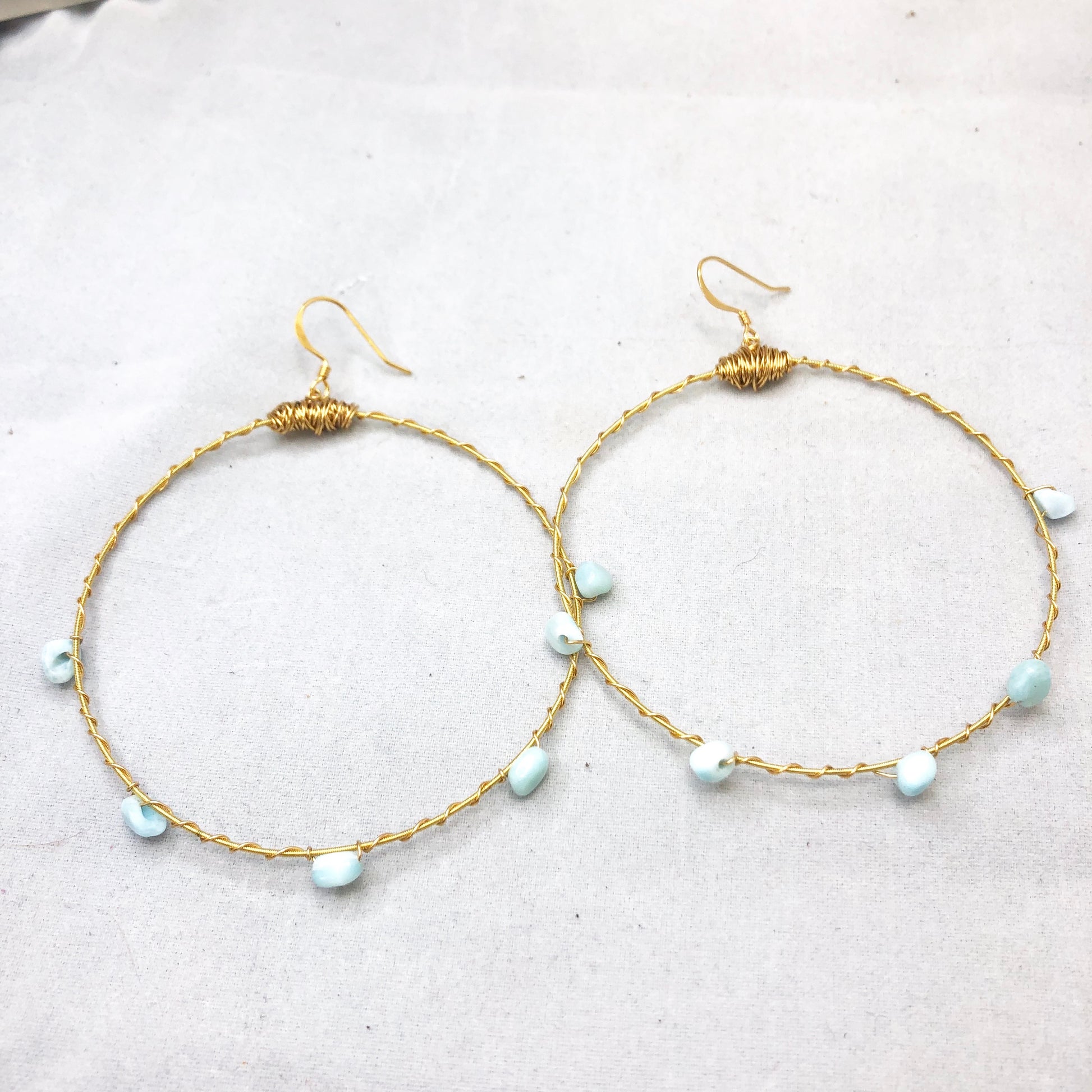 Gemstone Bangle Hoop Earrings