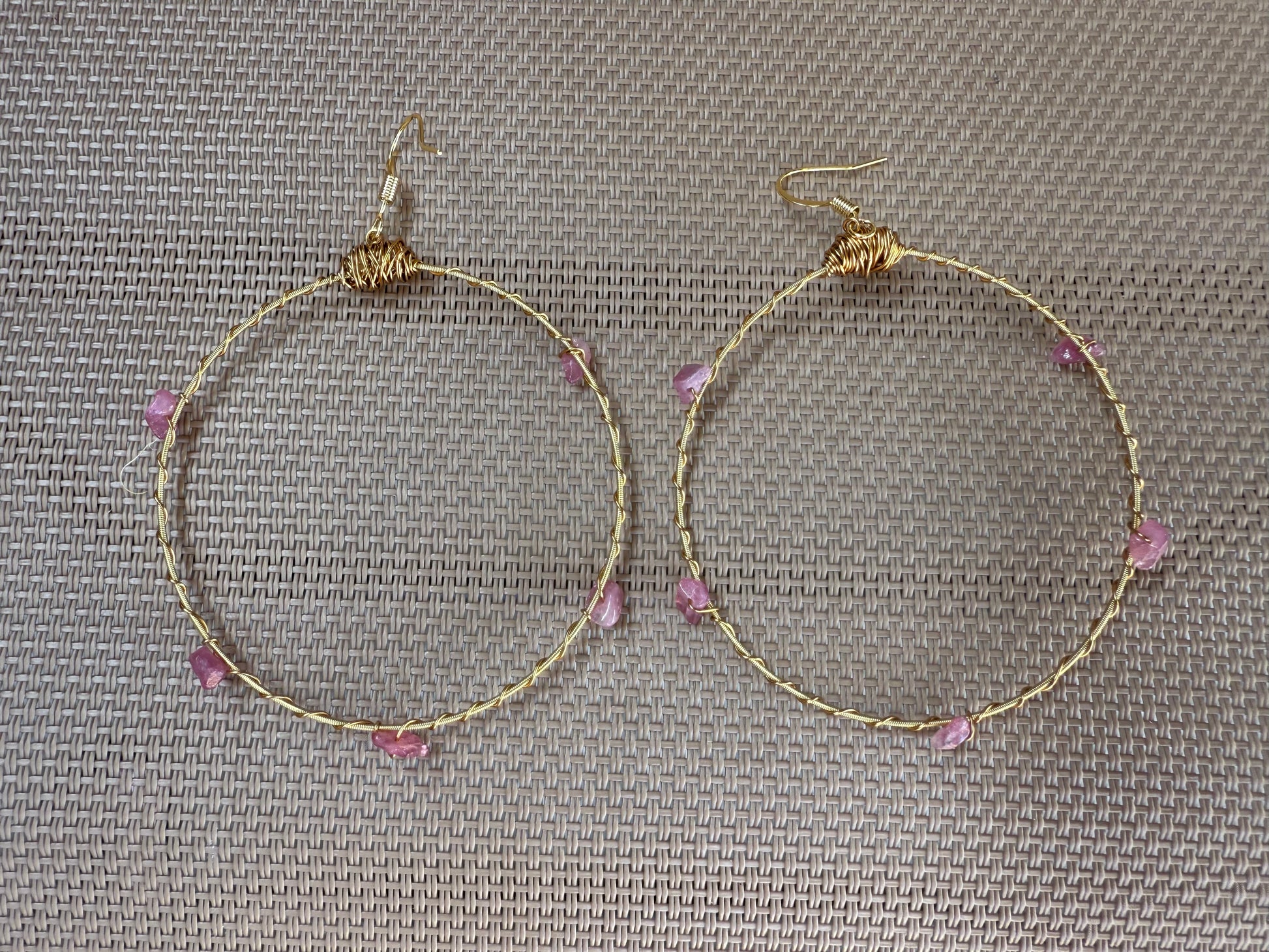 Gemstone Bangle Hoop Earrings