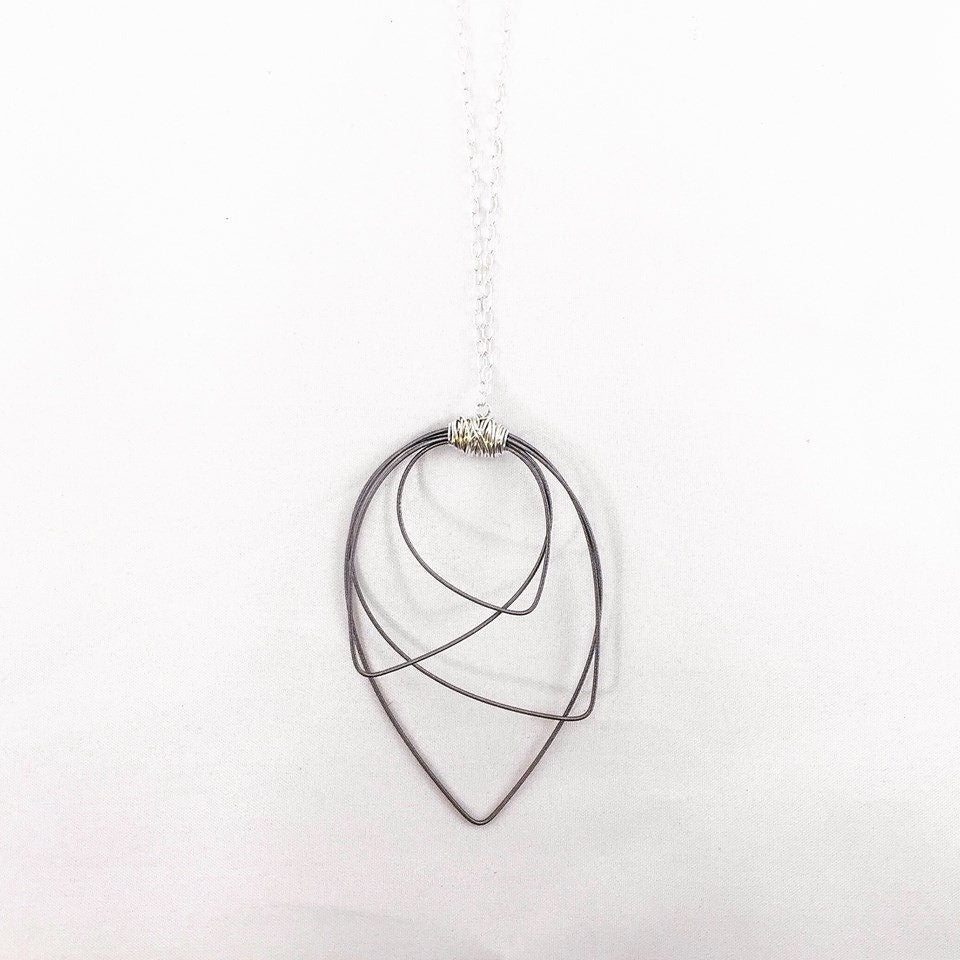 Backstage Pass- Made with Silver Acoustic Guitar Strings and Sterling Silver Chain, Recycled Guitar String Jewelry, New Orleans Handmade