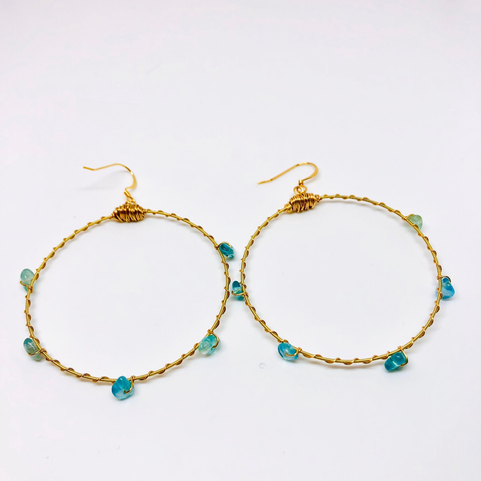 Gemstone Bangle Hoop Earrings
