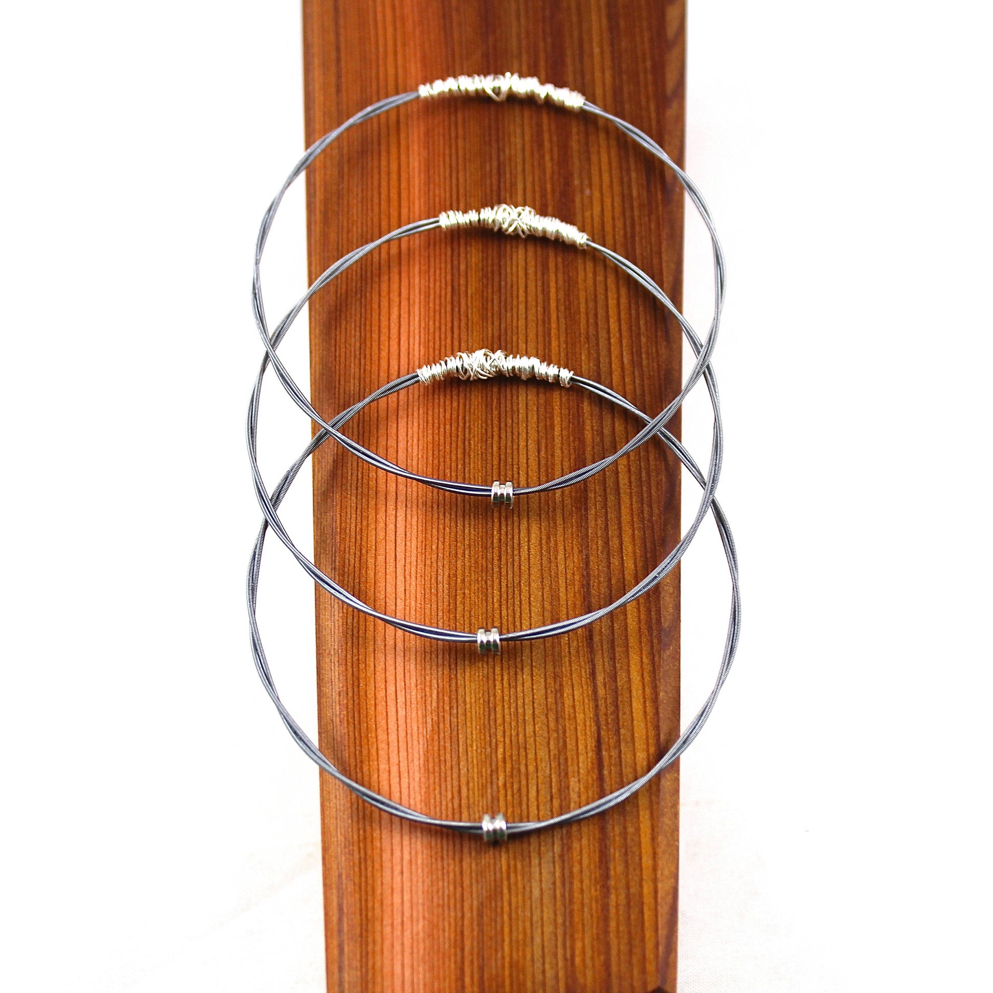 Recycled Guitar String Bangles-Choose Gold, Silver or Rose Gold- Upcycled, Eco-Friendly, Stackable Lightweight, Mix-n-Match