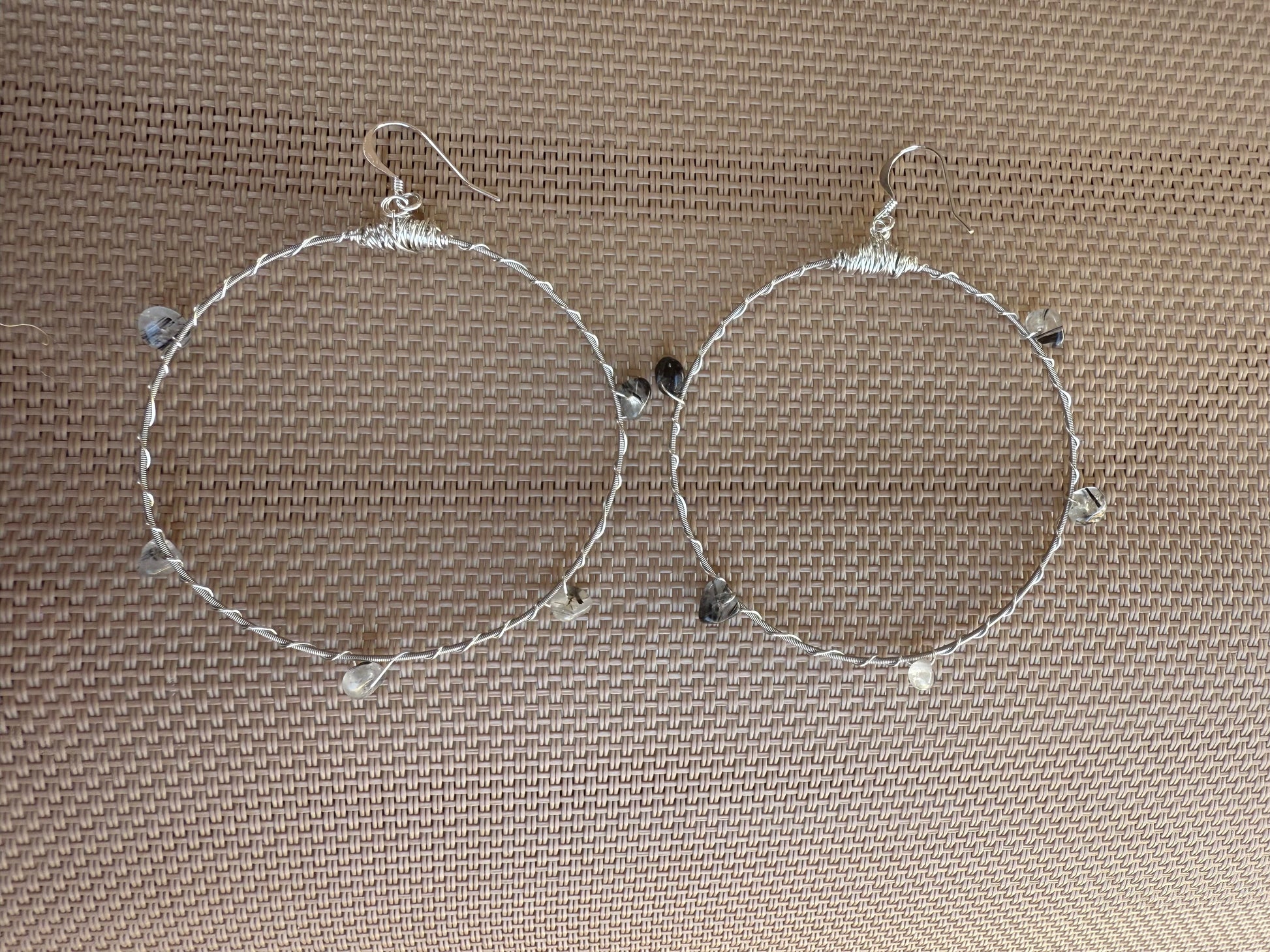 Gemstone Bangle Hoop Earrings