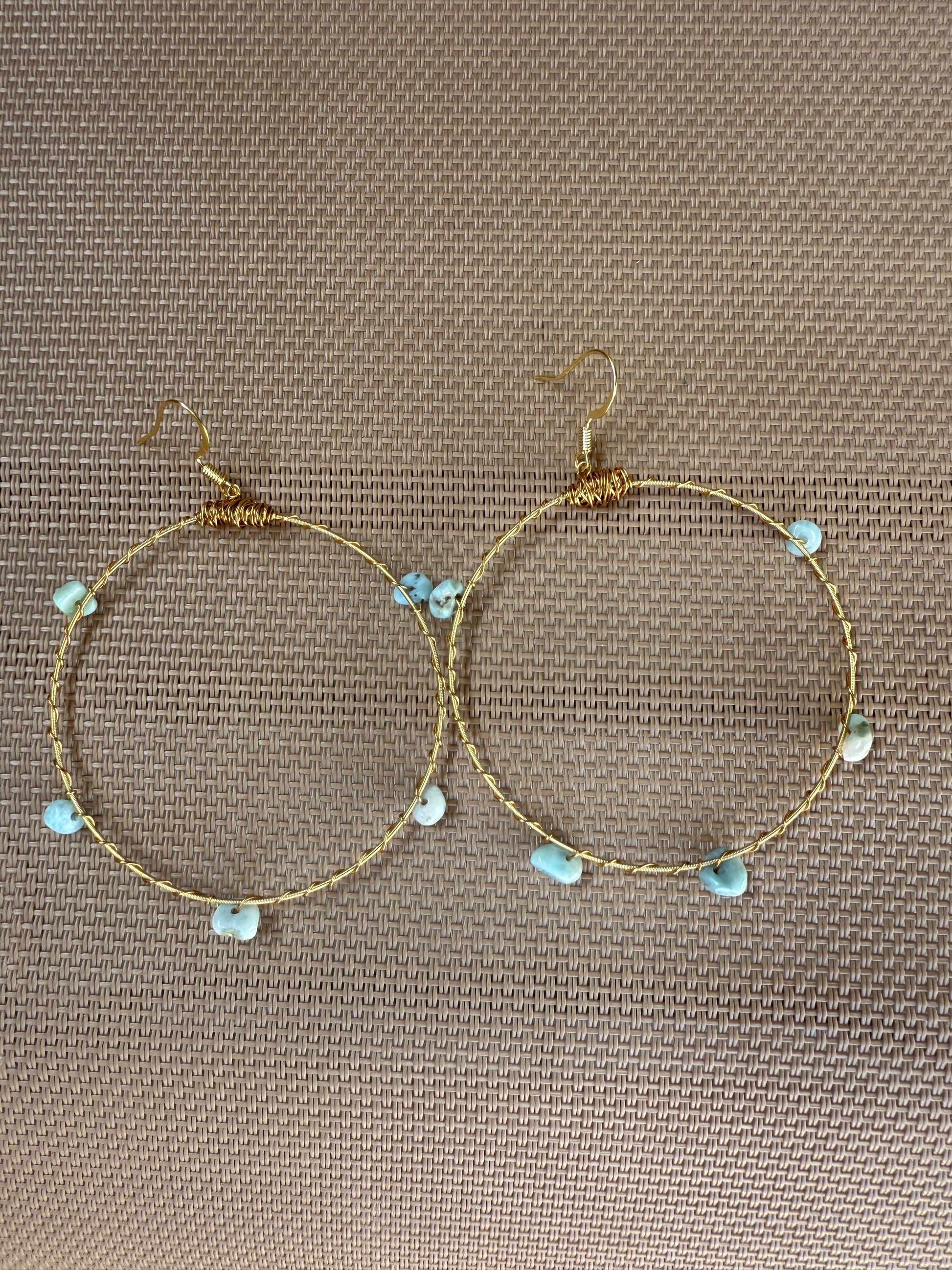 Gemstone Bangle Hoop Earrings