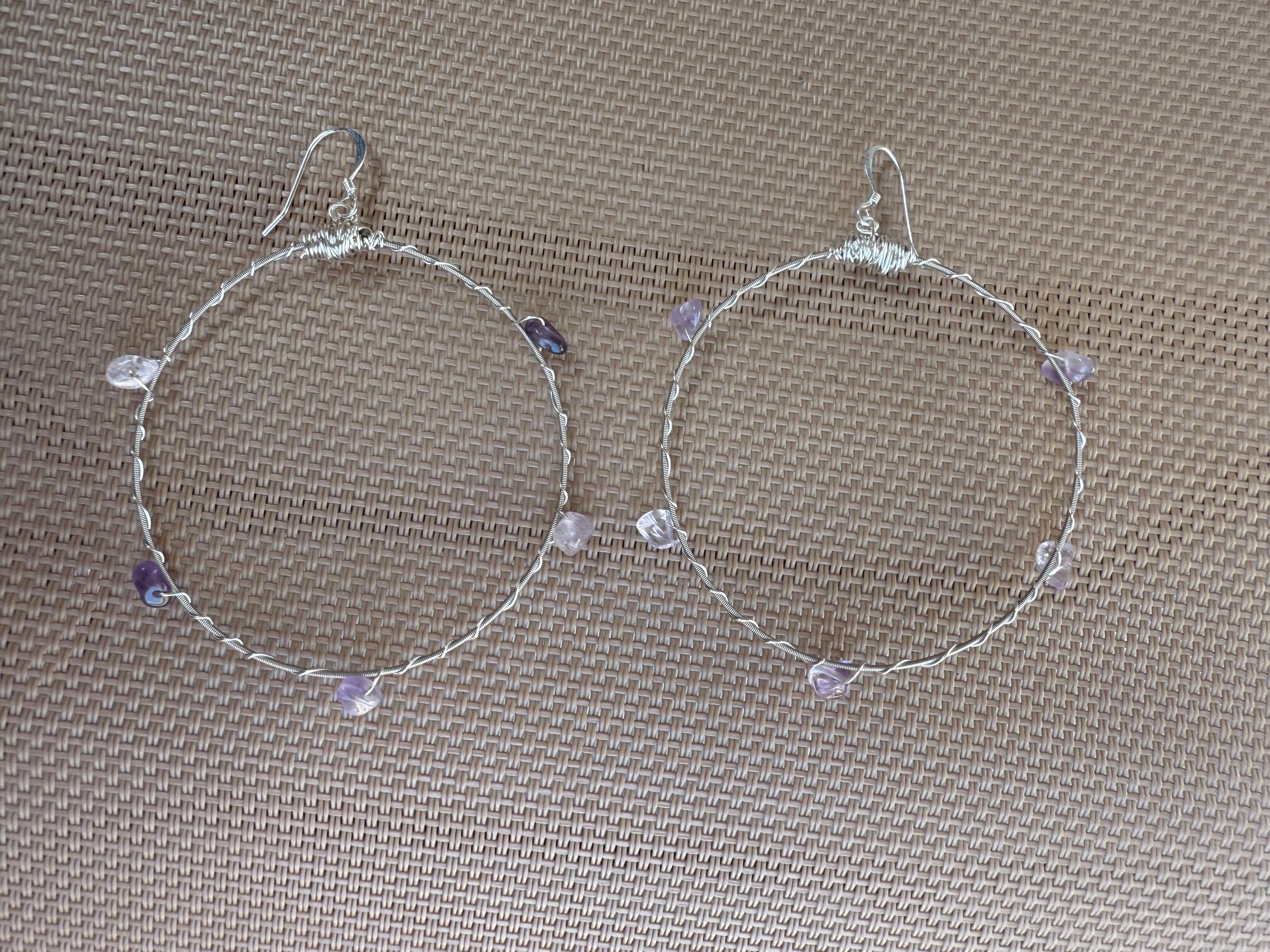 Gemstone Bangle Hoop Earrings