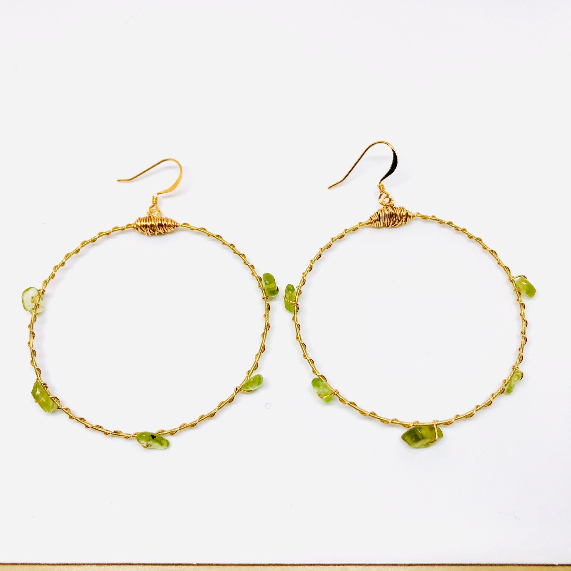 Gemstone Bangle Hoop Earrings