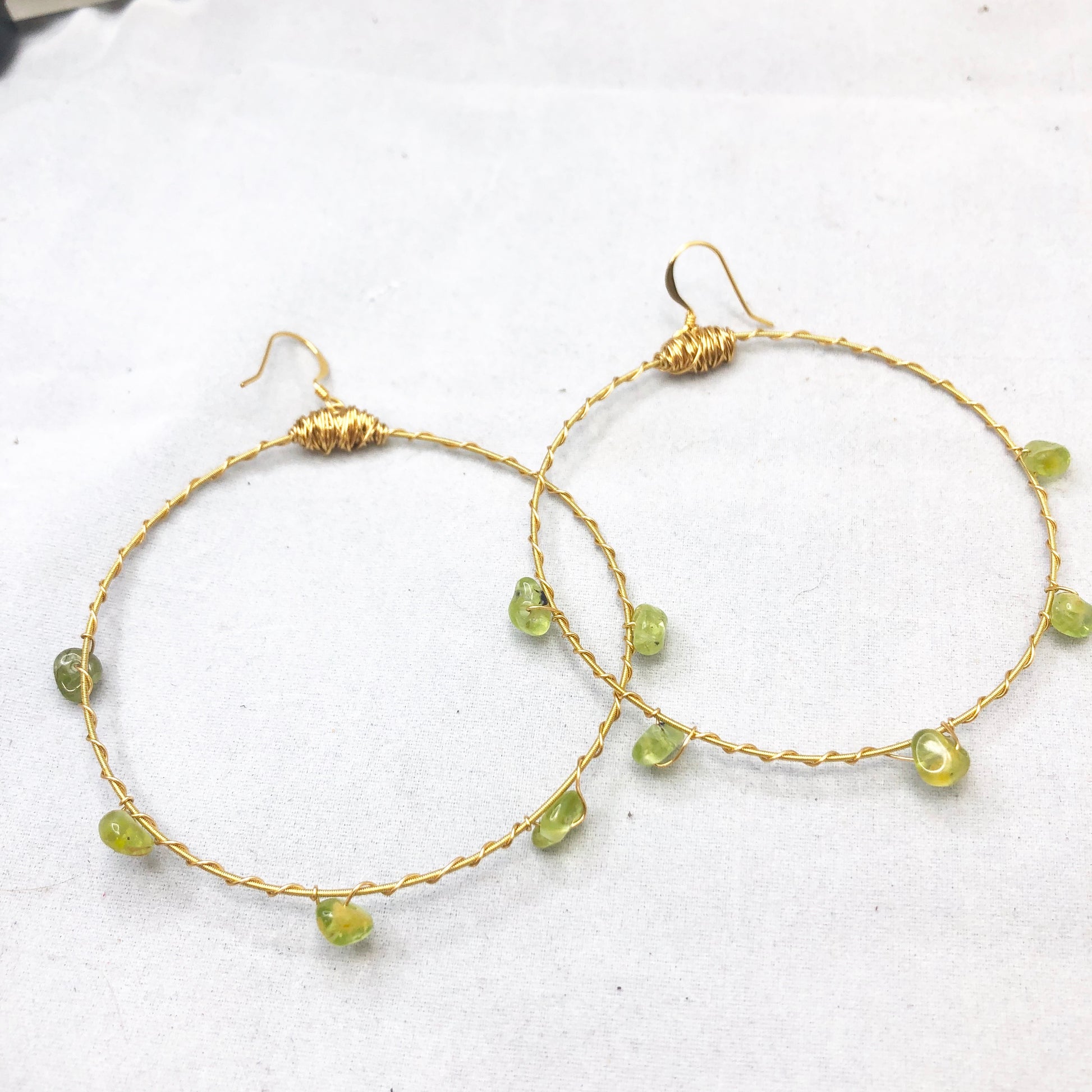 Gemstone Bangle Hoop Earrings