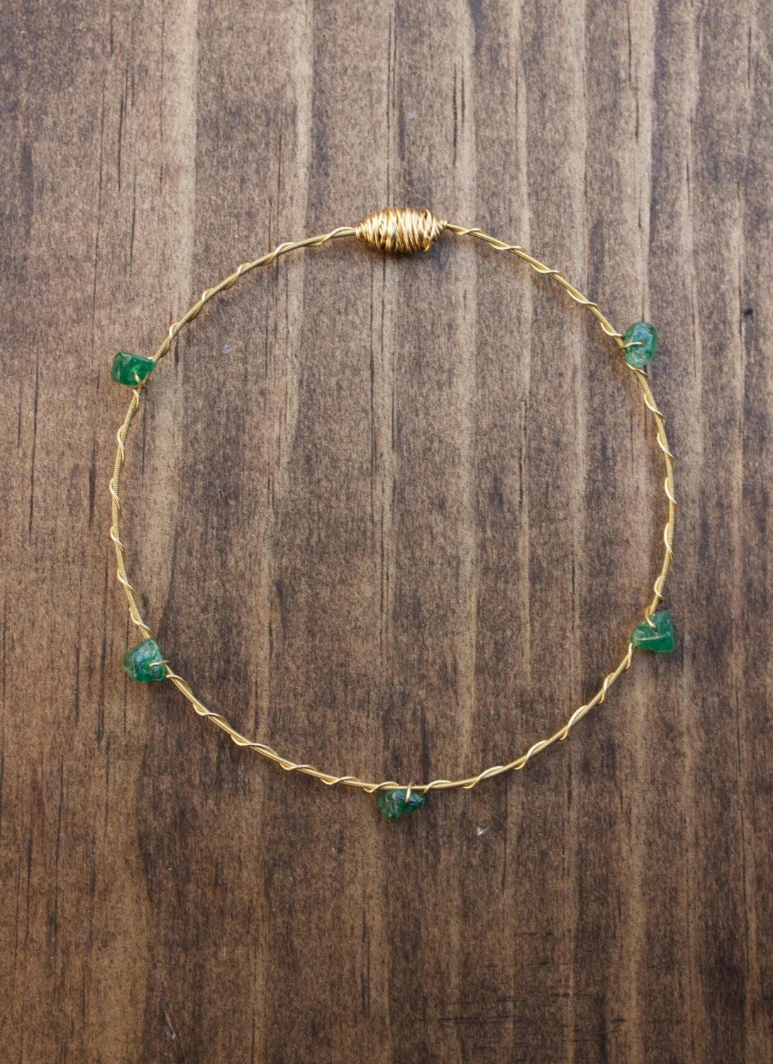 Recycled Guitar String Gemstone Bangles 3pc set- Fall Colors- Choose your Stone (Shown: Aventurine)- Support New Orleans Musicians!