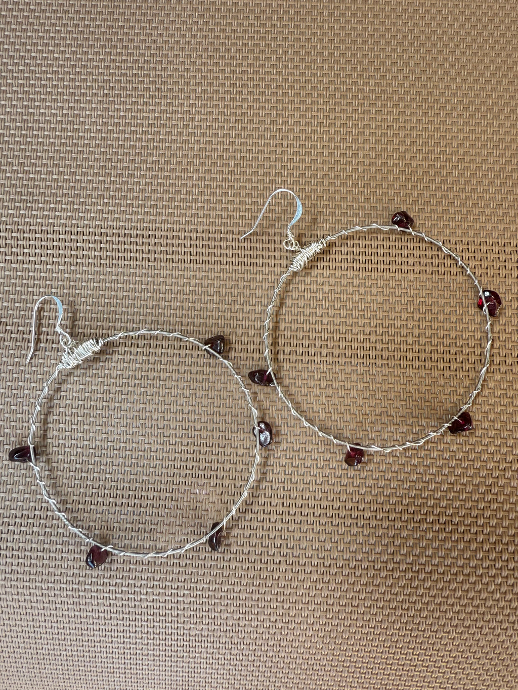 Gemstone Bangle Hoop Earrings