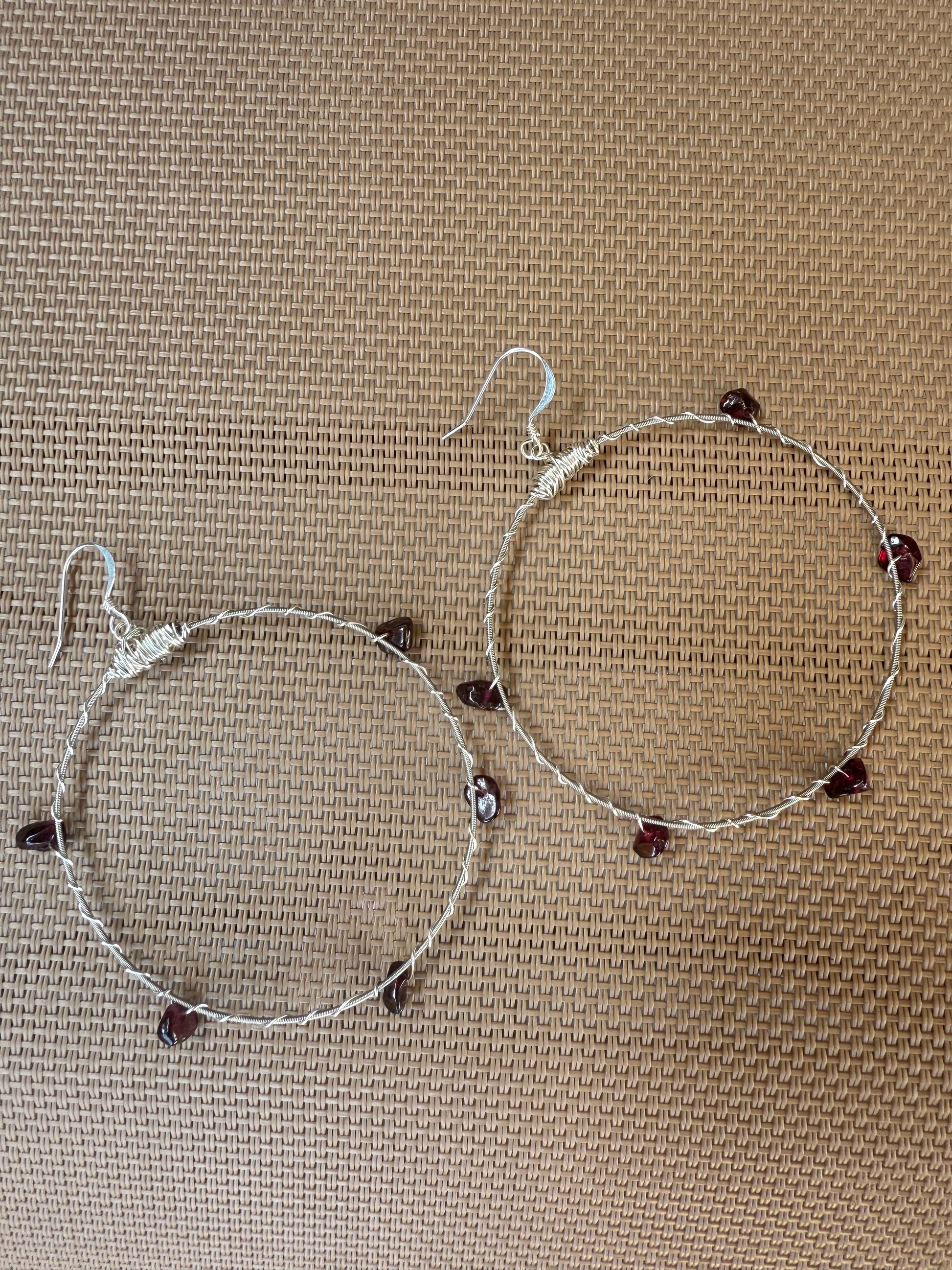 Gemstone Bangle Hoop Earrings