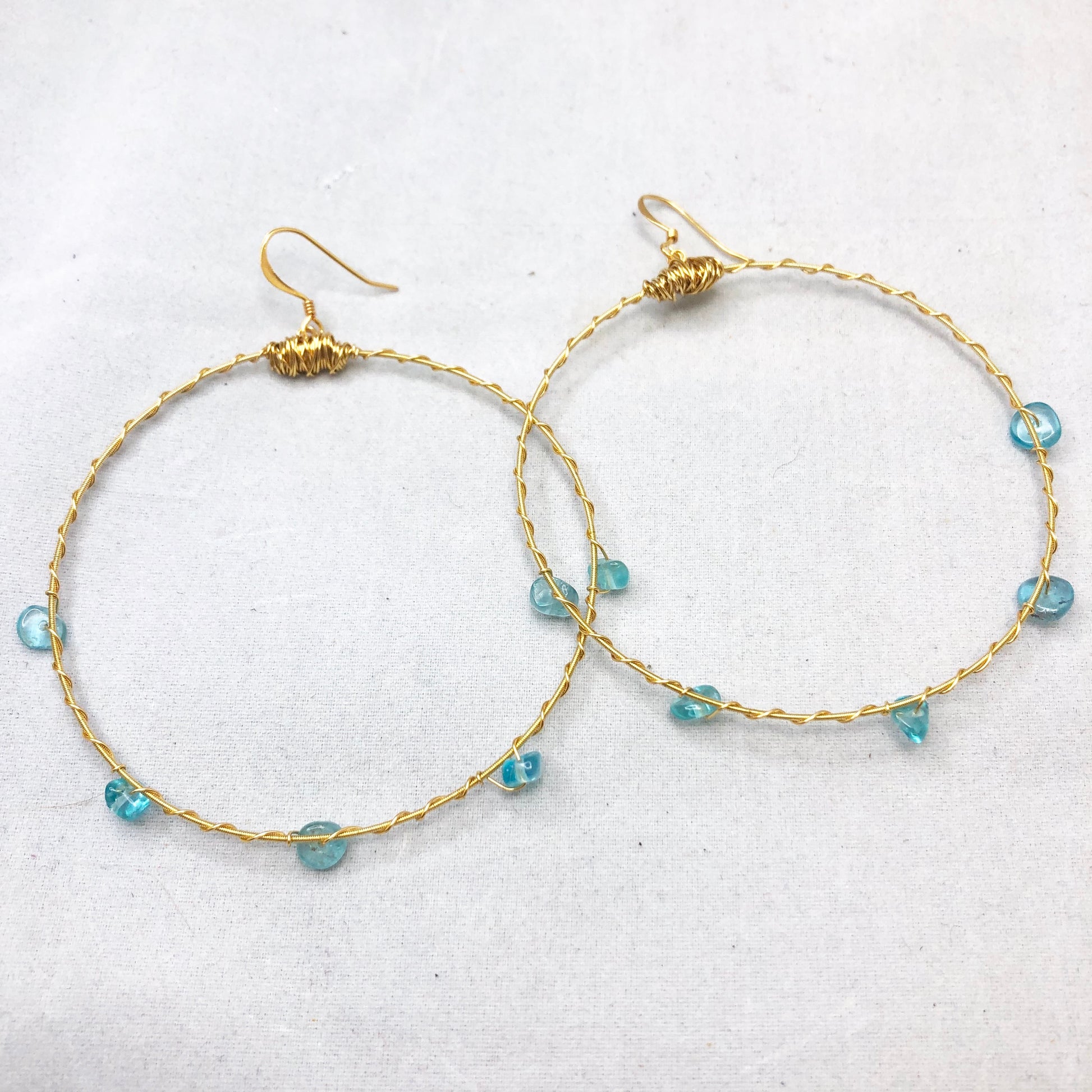 Gemstone Bangle Hoop Earrings