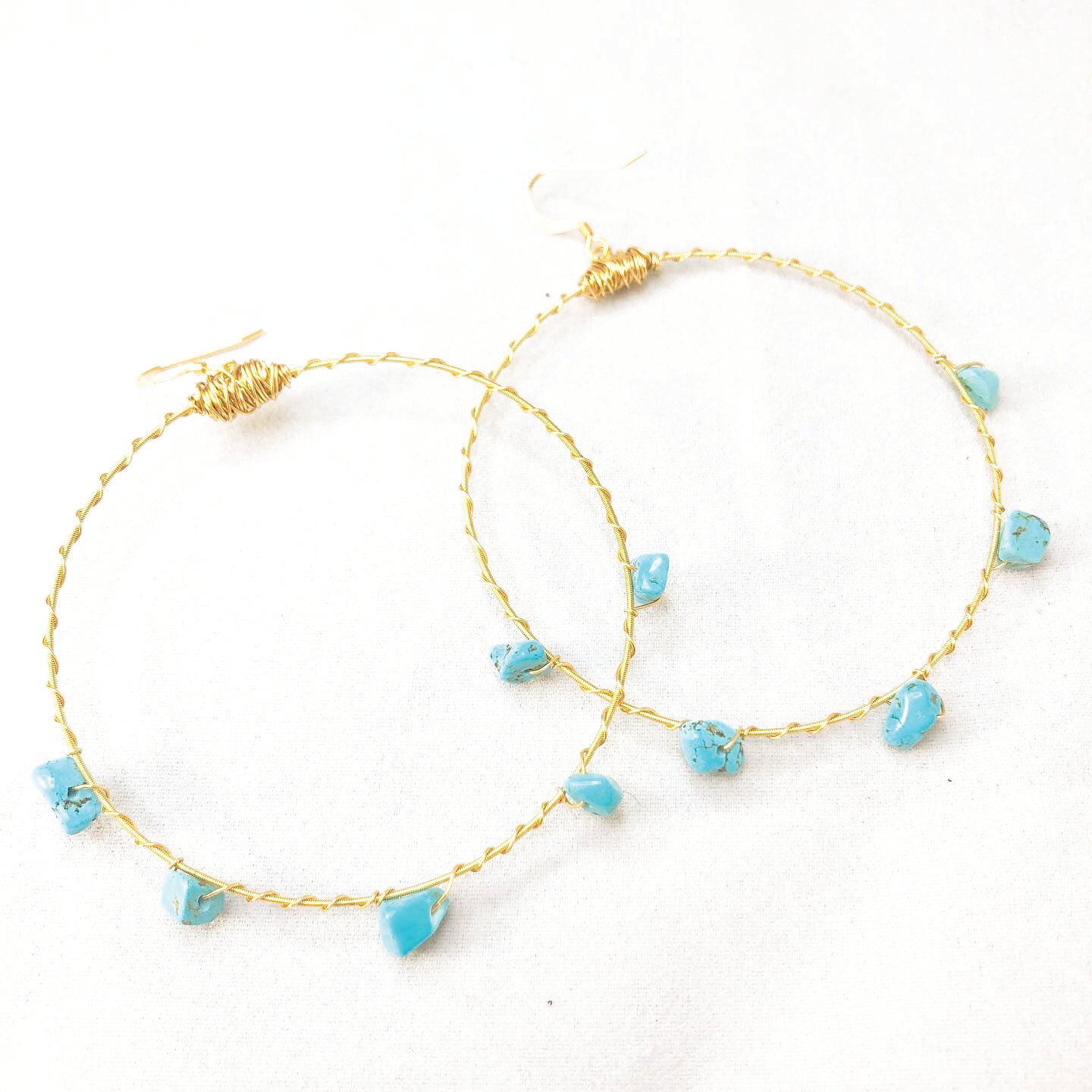 Gemstone Bangle Hoop Earrings