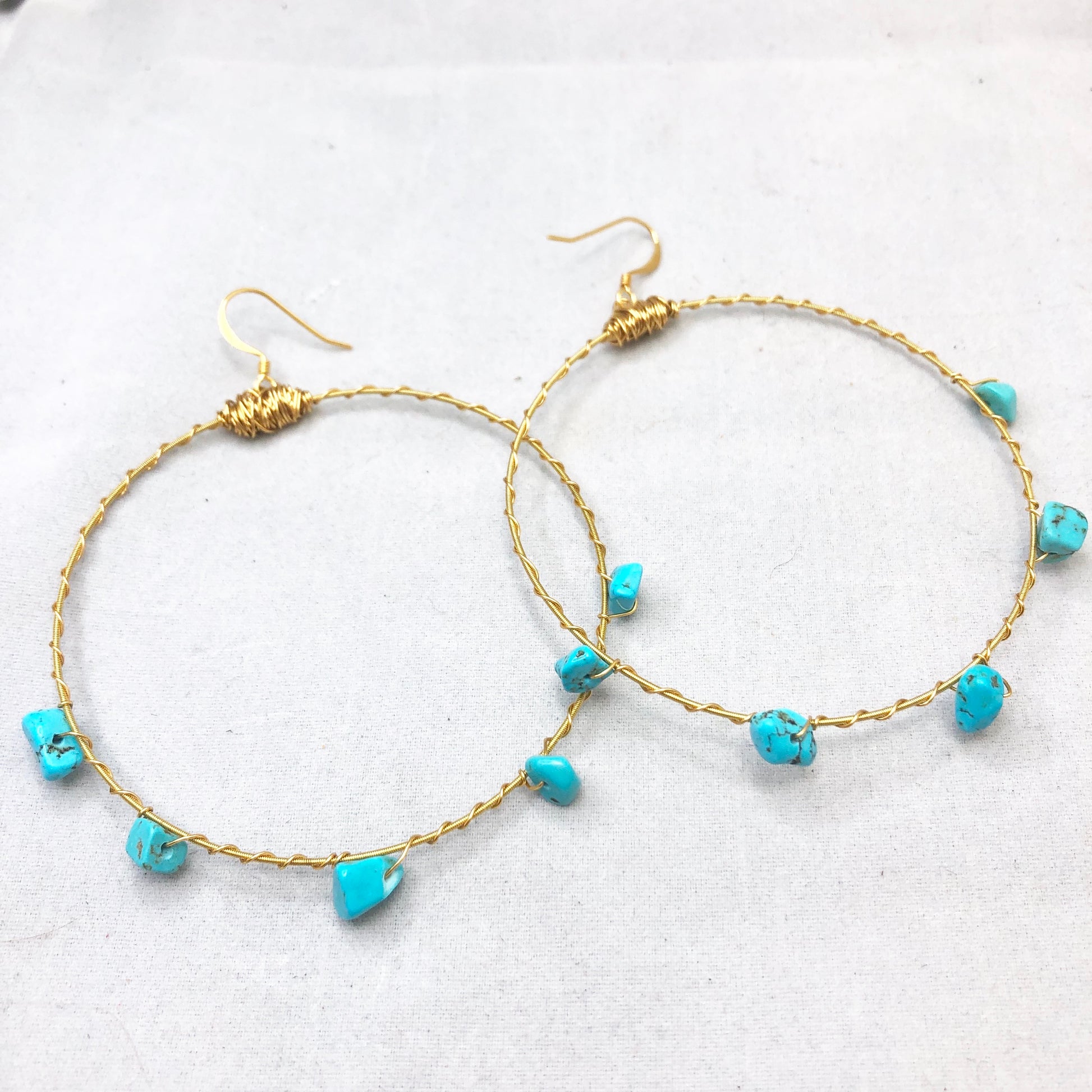 Gemstone Bangle Hoop Earrings