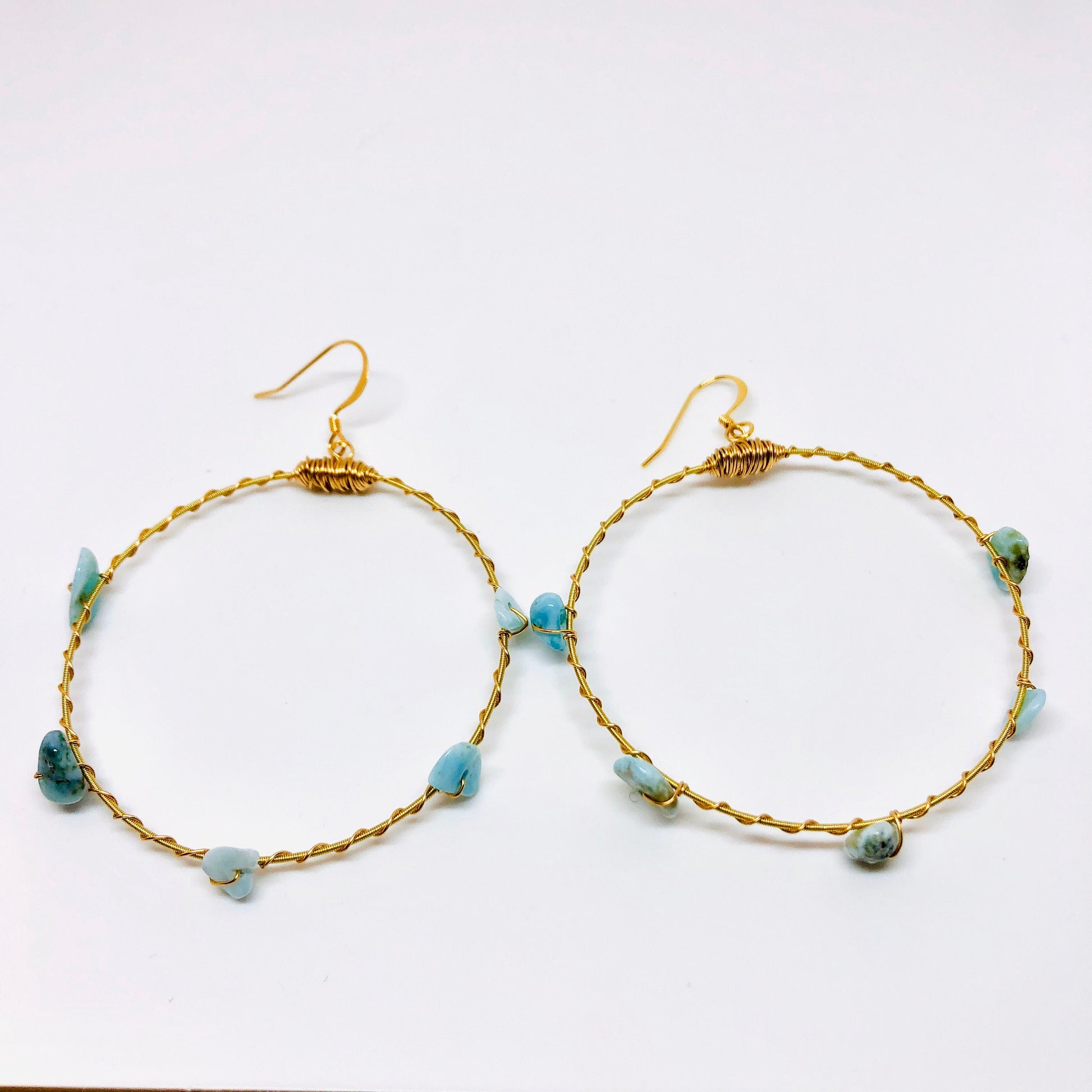 Gemstone Bangle Hoop Earrings