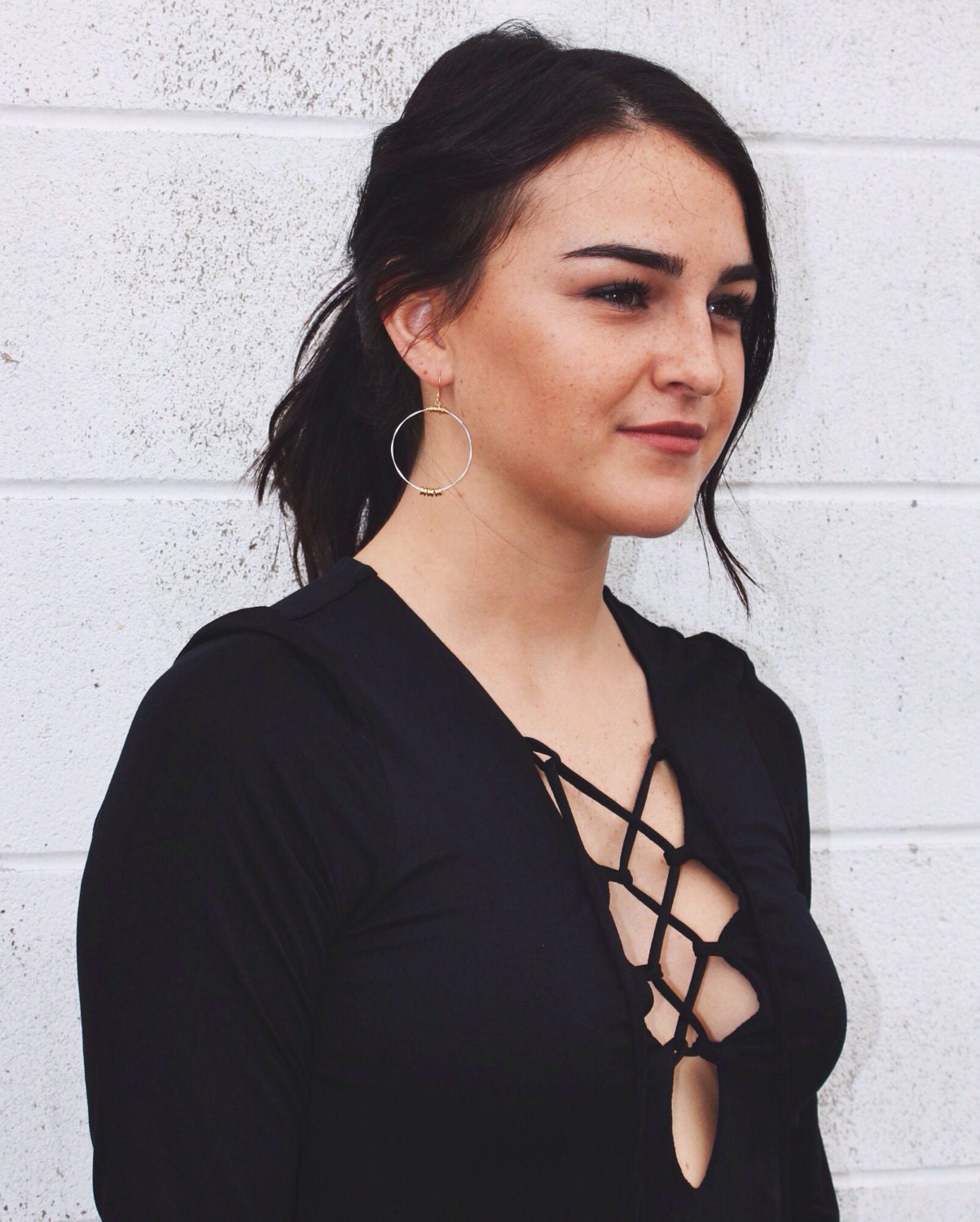 Karma Hoops- Made with Recycled Guitar String- Pick Large or Small Size- Restrung Jewelry-  Mixed Metal Hoops- Light Hoops- Big Hoops