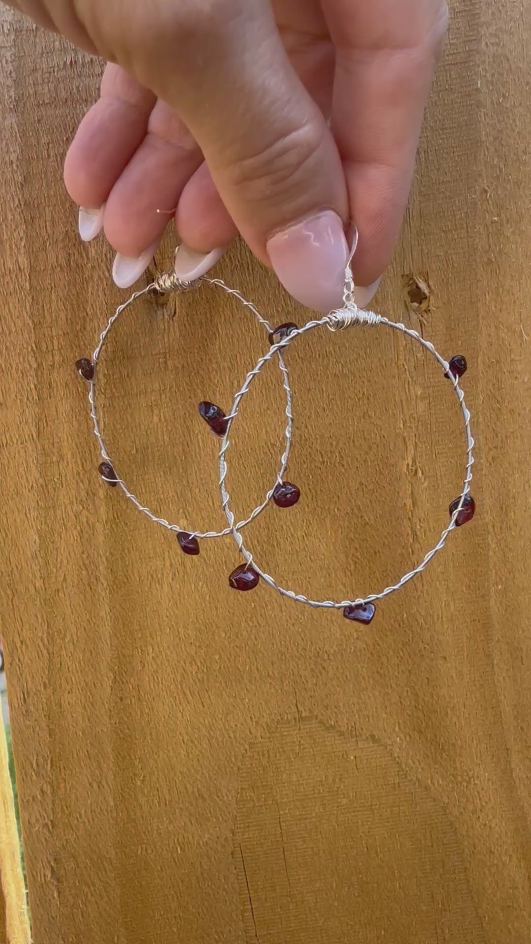 Gemstone Bangle Hoop Earrings