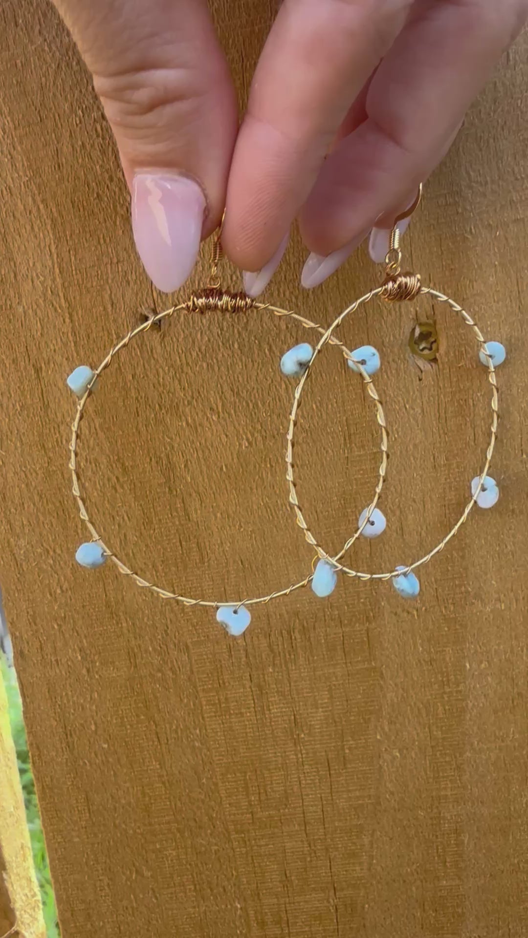 Gemstone Bangle Hoop Earrings