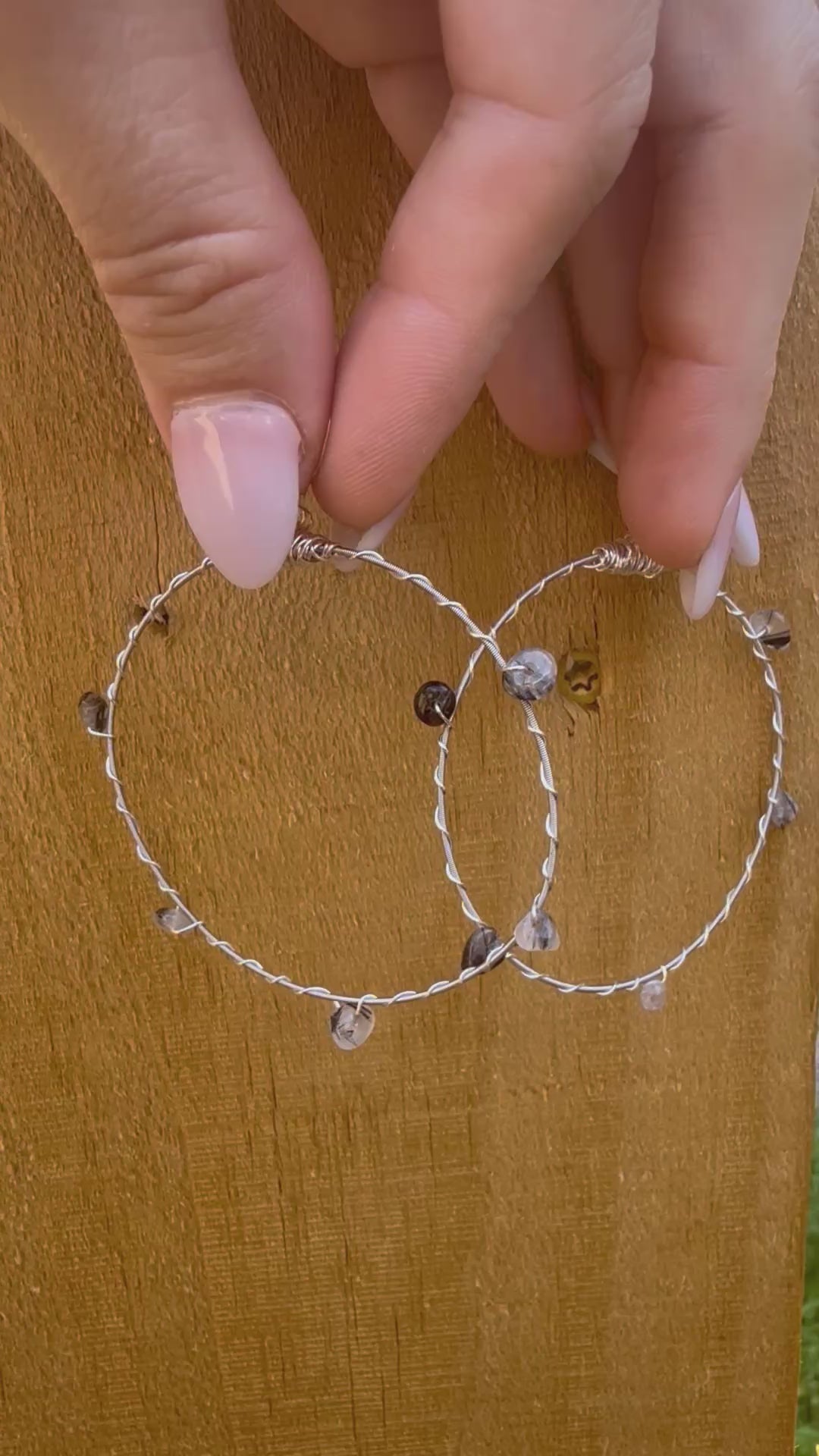 Gemstone Bangle Hoop Earrings